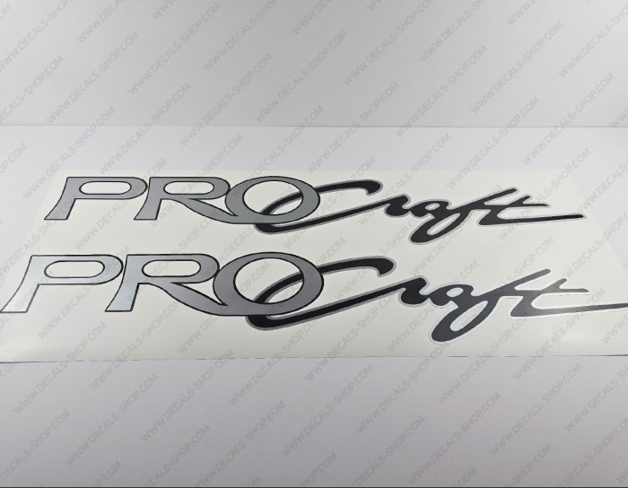 ProCraft Tracker Marine Boat Logo Silver Decal Set of 2